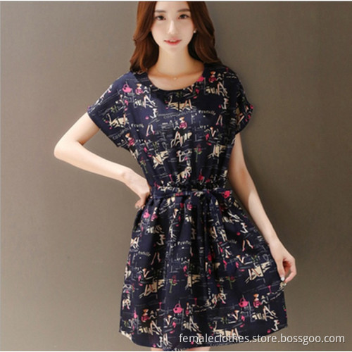 Kleid Damen Kurzarm Baumwollkleid Druck große Yards/dress vestido vestito robe klänning elbise jurk